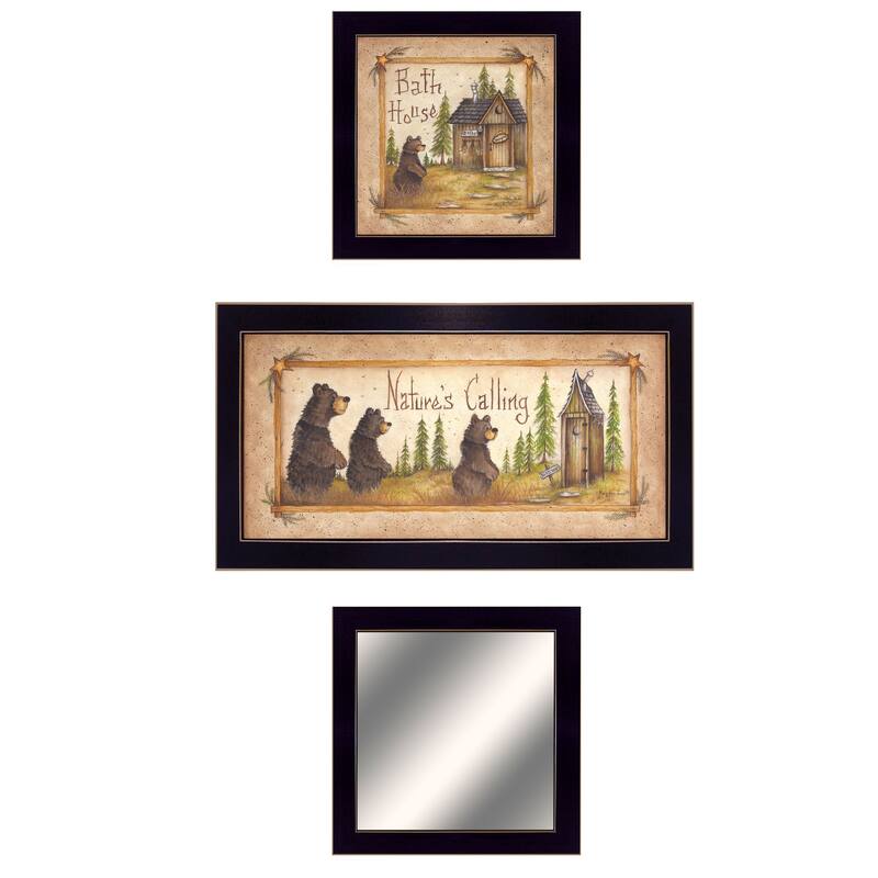 TrendyDecor4U Farmhouse "Nature Bath" Framed Print Wall Art by Mary Ann